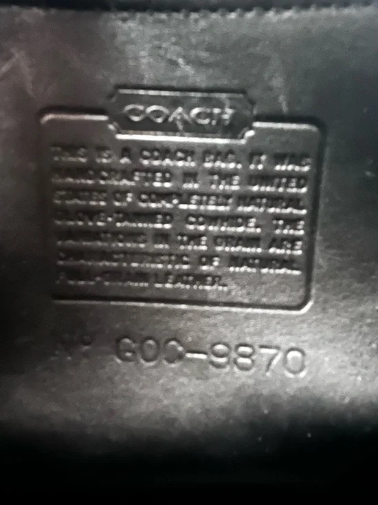 *Never Used* Vintage Coach Court Bag - Black Leather - 9870 - Picture 3 of 9